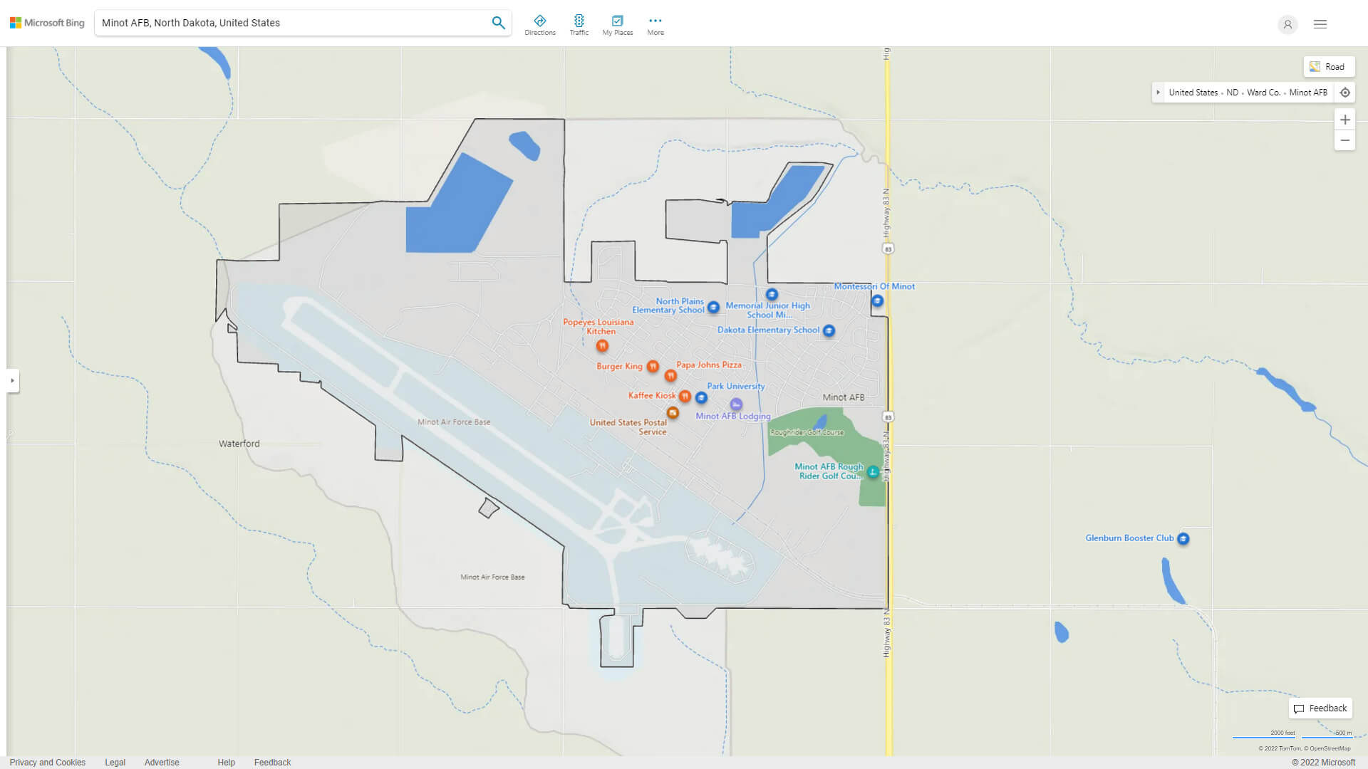 Minot AFB Detailed Map